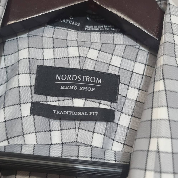 Nordstrom Traditional Fit Smart Care Wrinkle Free Button Shirt Size 16 34 35 - Picture 4 of 6